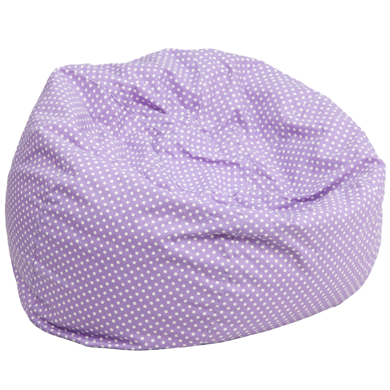 Oversized Lavender Dot Bean Bag Chair - Flash Furniture DG-BEAN-LARGE-DOT-PUR-GG - Chairs