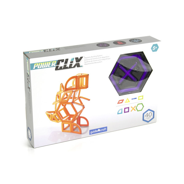 Powerclix® Creativity 40 Pc Set Purple - Guidecraft G9406