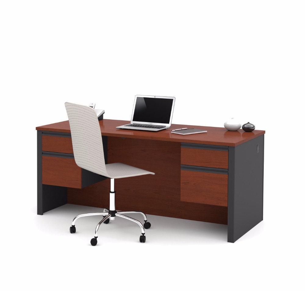 Bestar Executive Desk Dual Peds Graphite