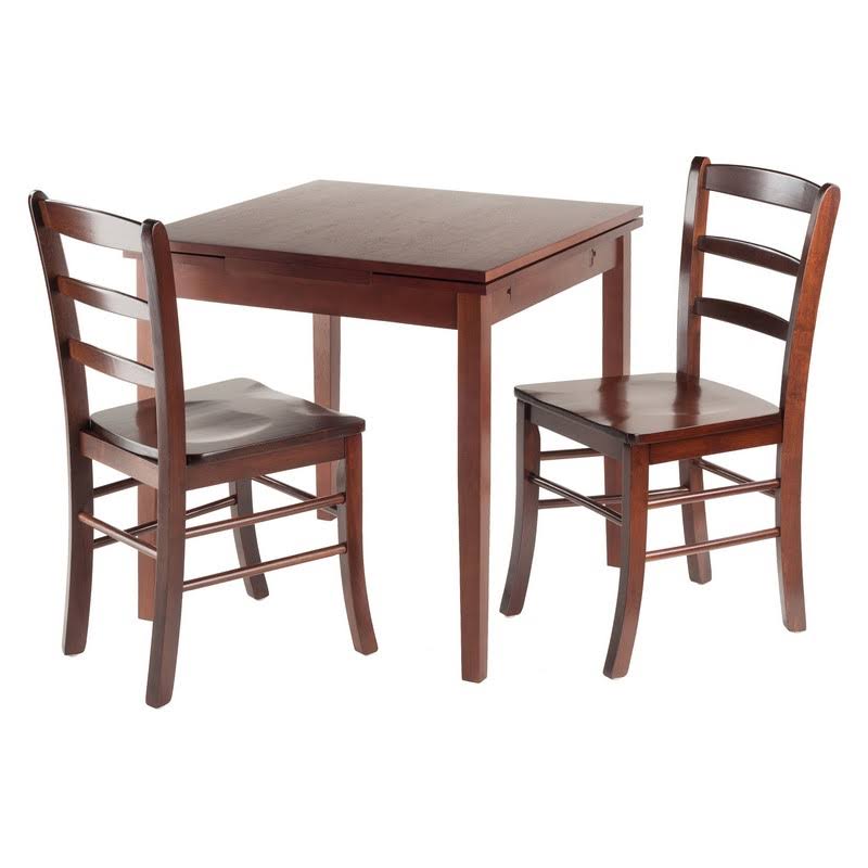 Pulman 3-Pc Set Extension Table 2 Ladder Back Chairs - Winsome Wood 94352