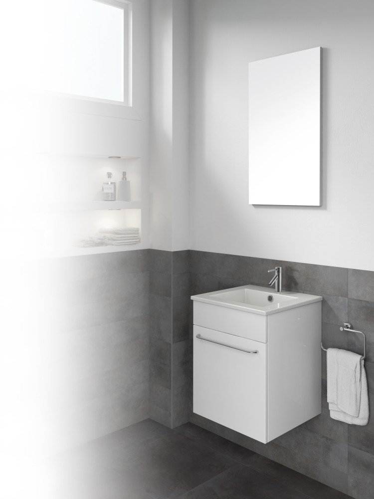 Dawn Kitchen Bath Qubo White Vanity Set Mirror