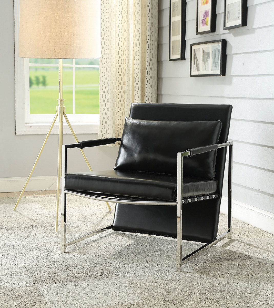 Acme Accent Chair Pillow Steel
