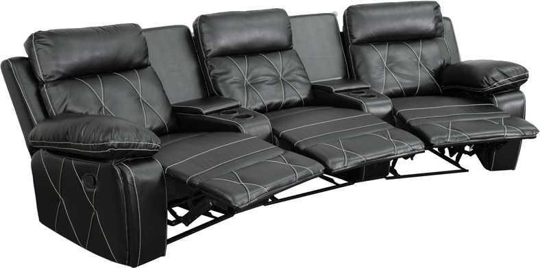 Furniture | Theater | Recline | Leather | Holder | Series | Flash | Black | Seat | Cup