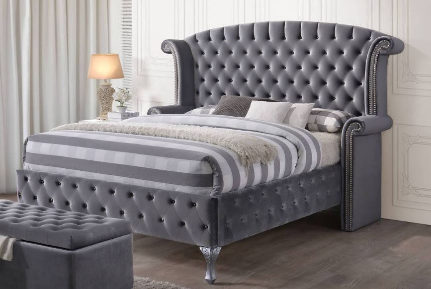 Acme Furniture King Bed Velvet