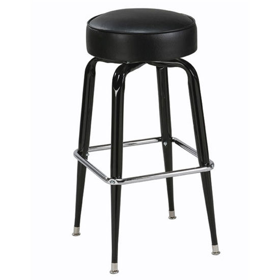 Regal Seating 1104 Square Ring Backless Swivel Bar Stool With Black Frame