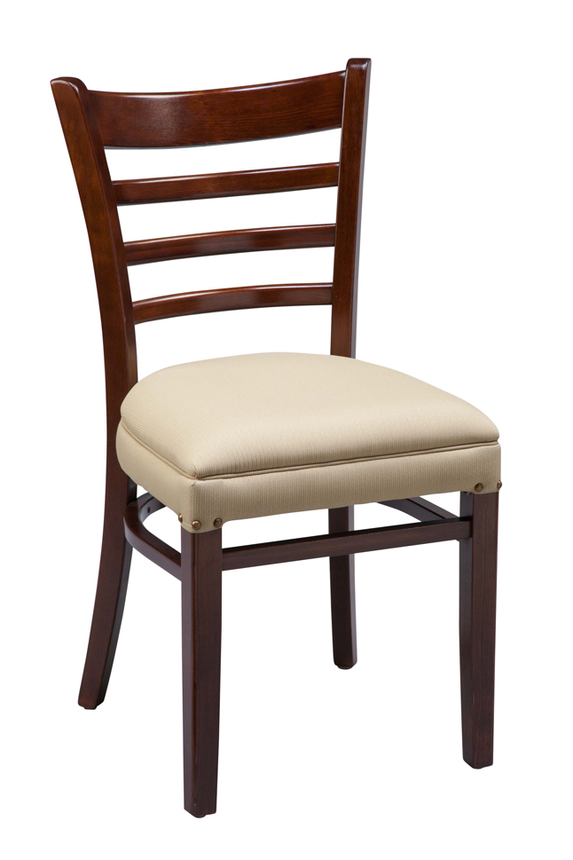 Regal Seating 412uph Beechwood Ladder-back Chair With Fully Upholstered Seat And Wood Back