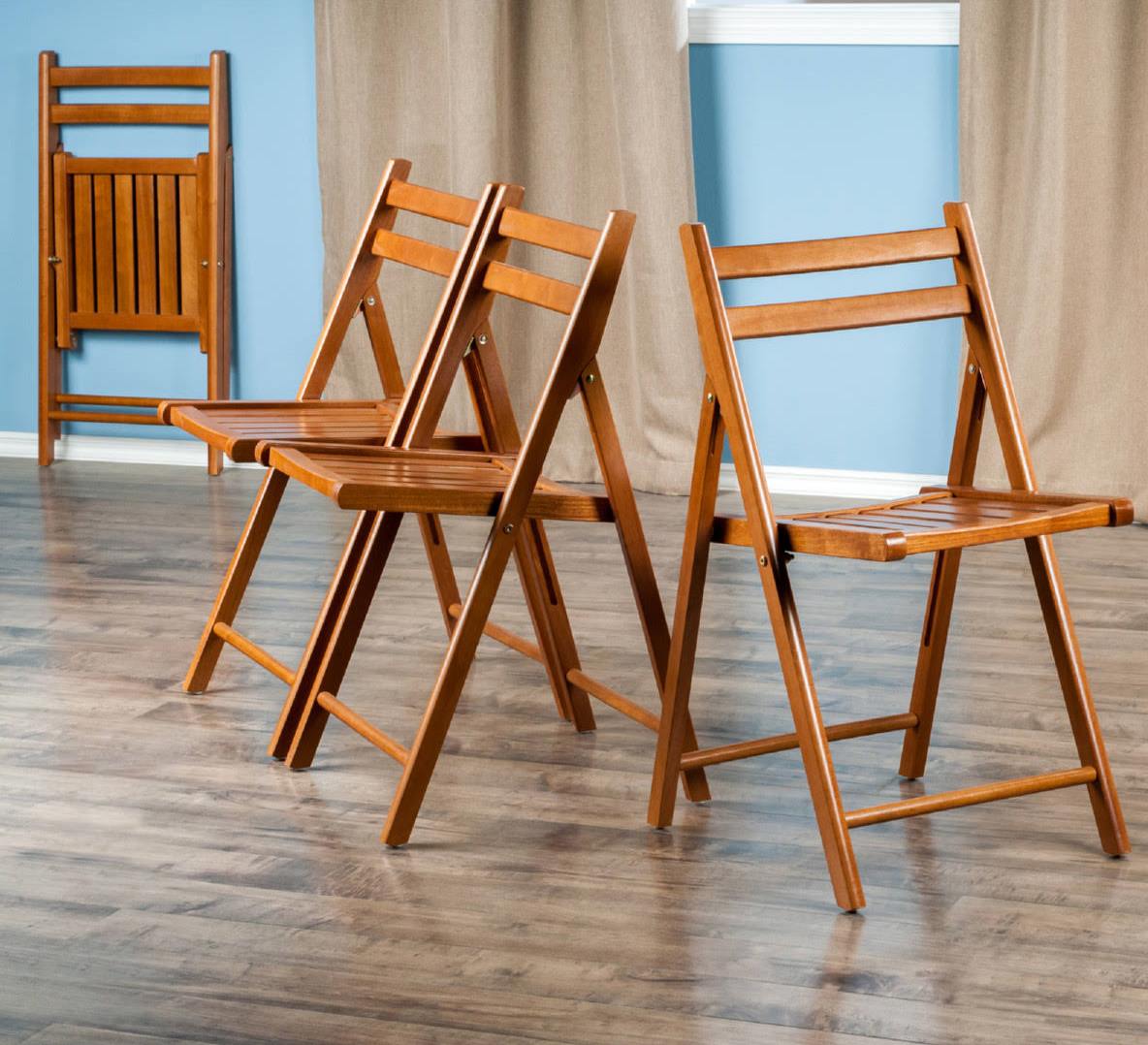 Robin 4-pc Folding Chair Set Teak - Winsome Wood 33415