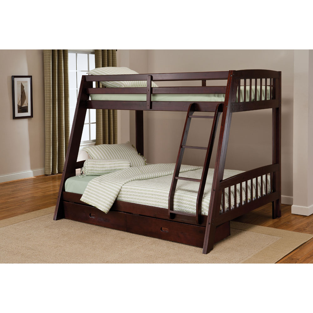 Hillsdale Kids and Teen Rockdale Twin/Full Wood Bunk Bed, Espresso - 1668BB