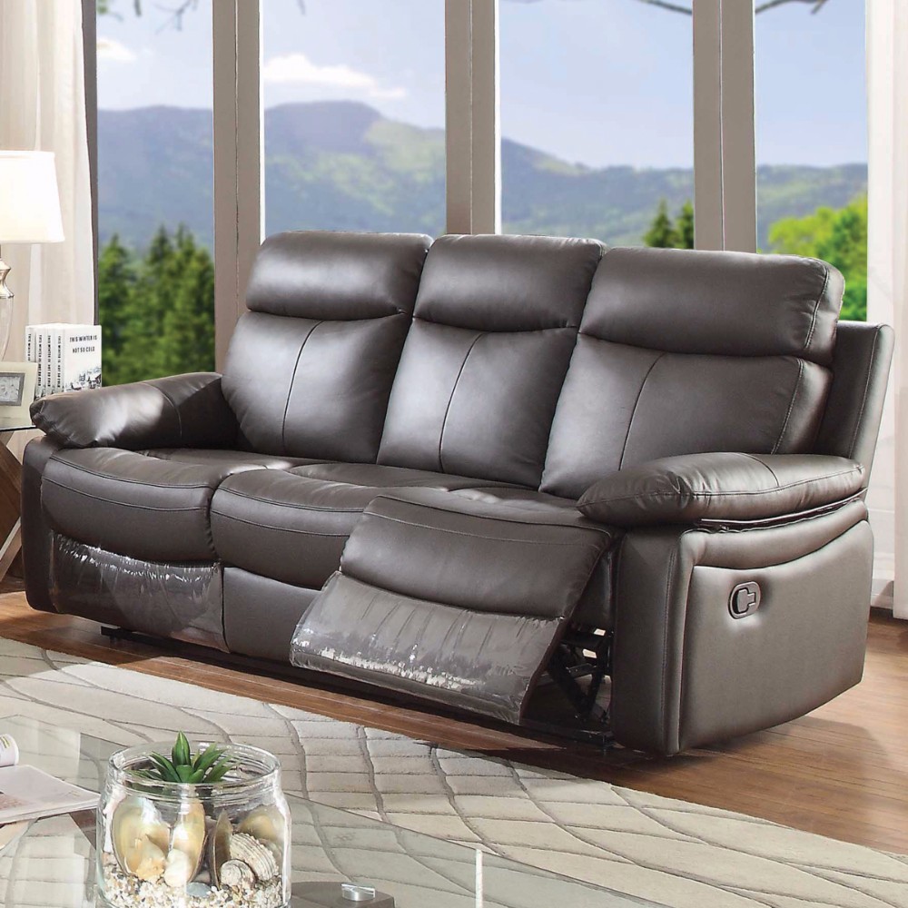 Contemporary | Collection | Upholster | Pacific | Recline | Leather | Brown | Dual | Sofa | Dark | AC