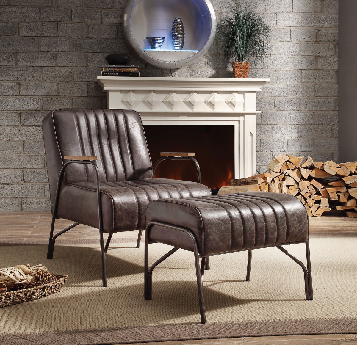 Chair Ottoman Leather
