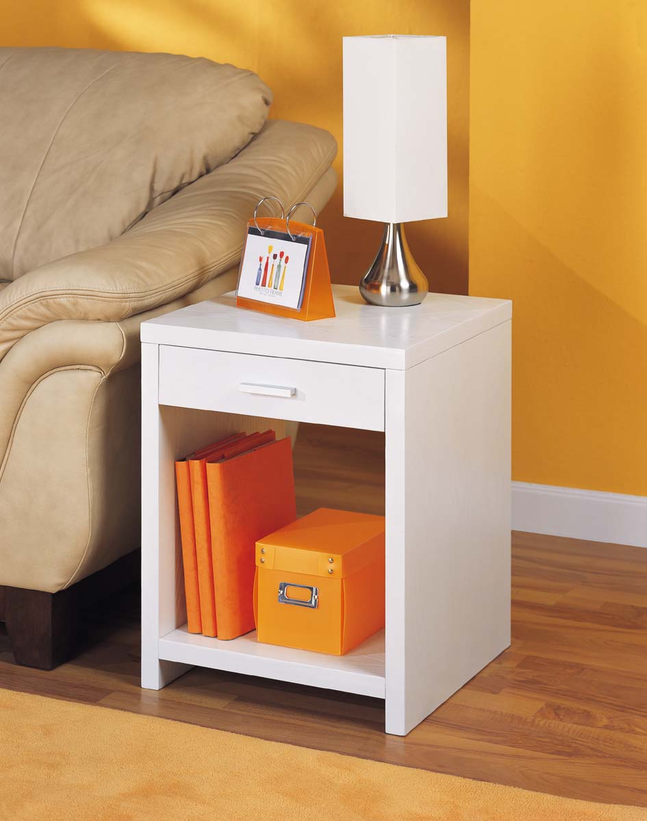 Side Table In White Finish Organize It All 39412