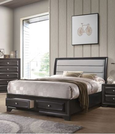 Acme King Bed Storage Gray