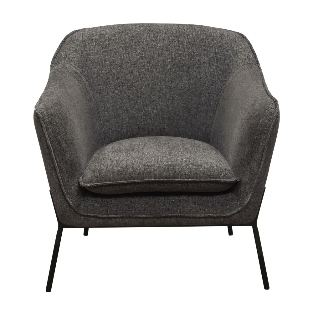 Status Accent Chair Grey Fabric Metal Leg