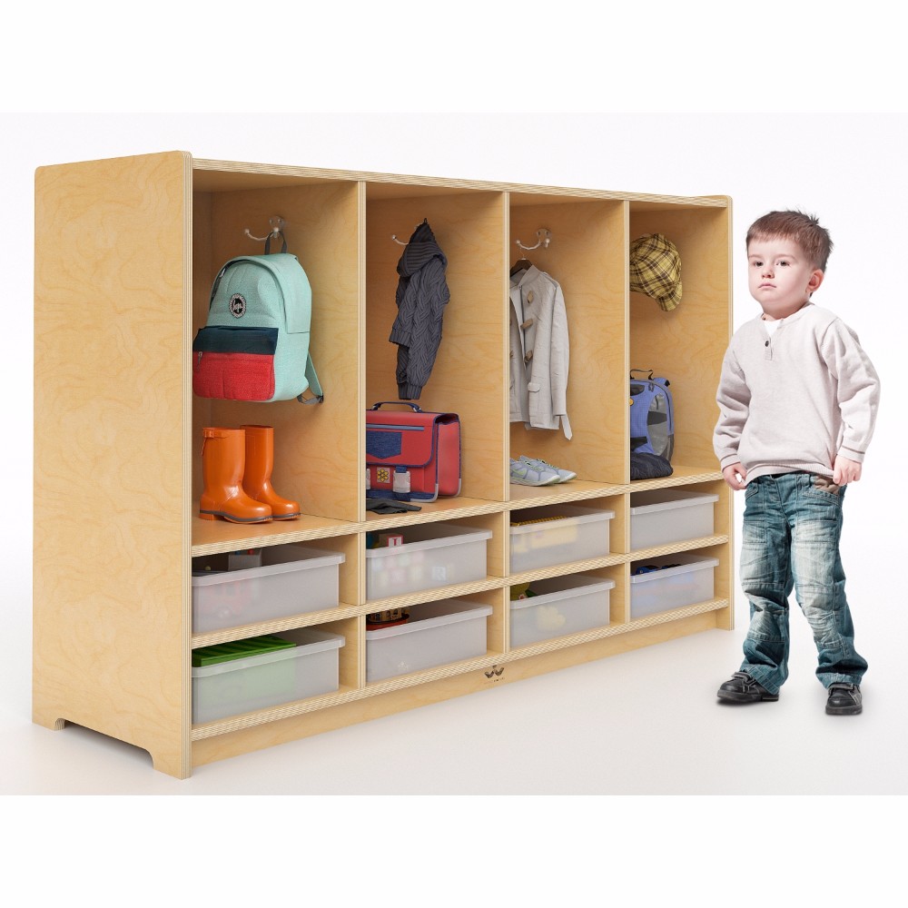 Toddler Eight Section Coat Locker With Trays - Whitney Brothers Wb3404