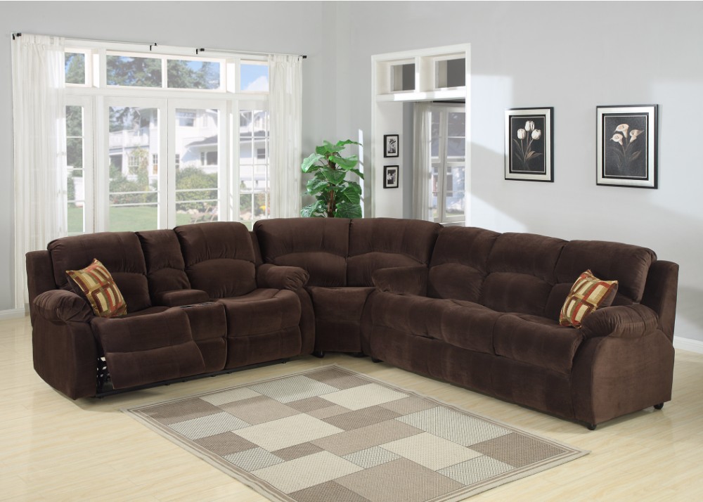 Transitional Sectional Queen Sofa Bed Reclining Love