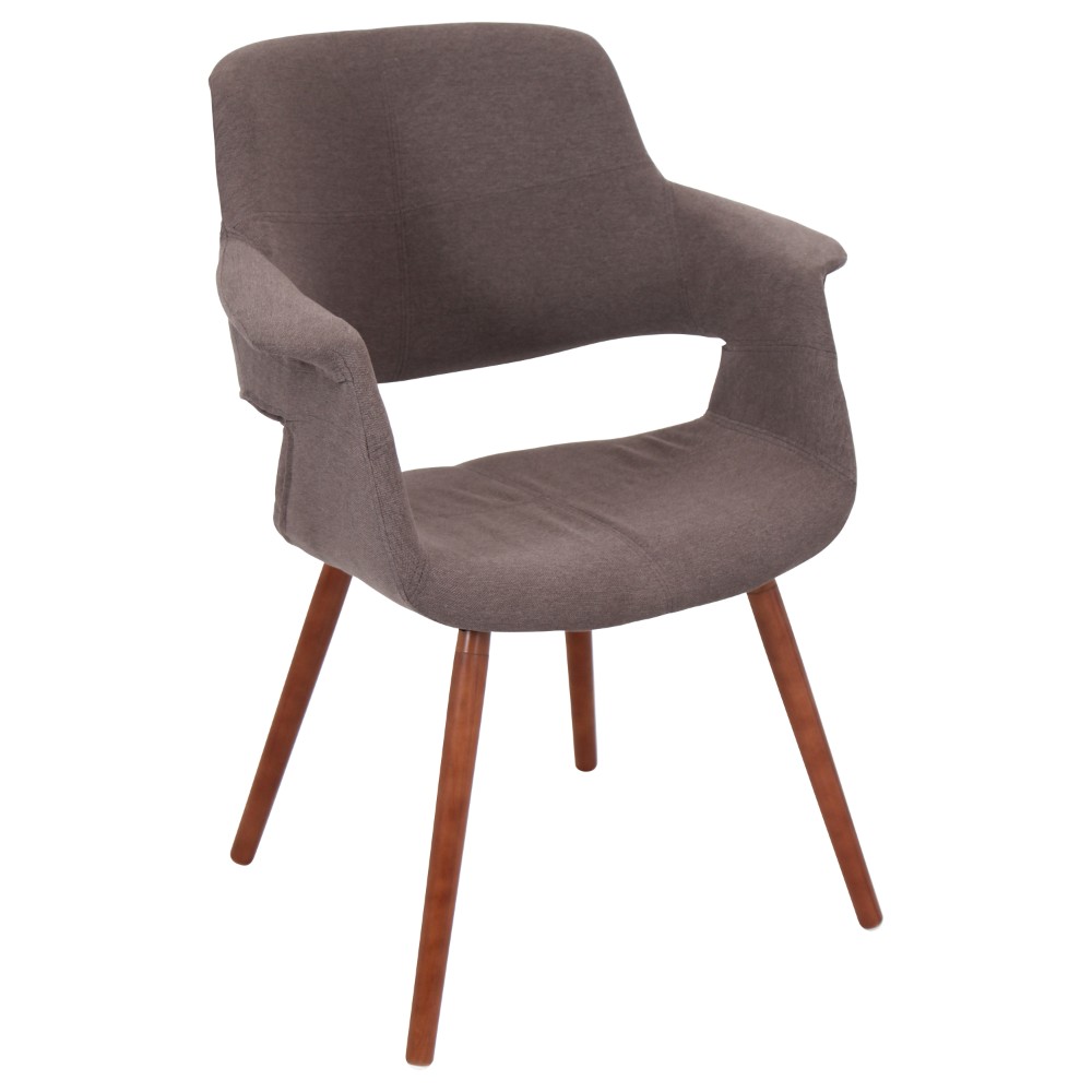 Vintage Flair Mid-century Modern Chair in Walnut and Medium Brown - LumiSource CHR-JY-VFL MBN - Chairs
