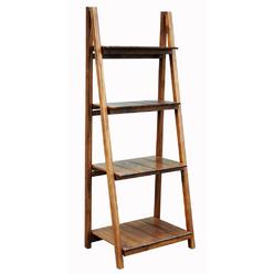 Warm Brown Manhasset Slatted 4-shelf Folding Bookcase - Casual Home 360-44