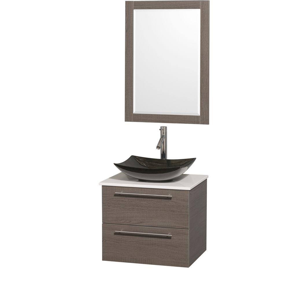 Wyndham Furniture Bathroom Vanity Oak Granite Sink Mirror