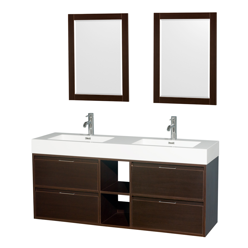 Wyndham Furniture Double Bathroom Vanity Countertop Sink Mirrors