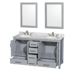 Double Bathroom Vanity Oval Sinks Mirror