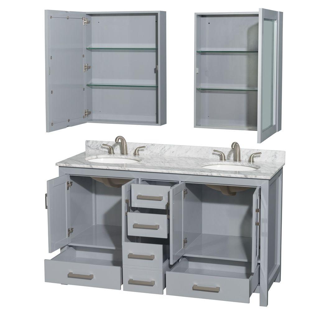 Wyndham Double Bathroom Vanity Oval Medicine Cabinets
