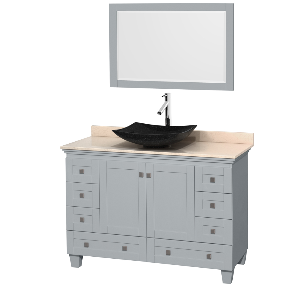 Bathroom | Granite | Wyndham | Marble | Vanity | Mirror | Single | Ivory | Black | Sink