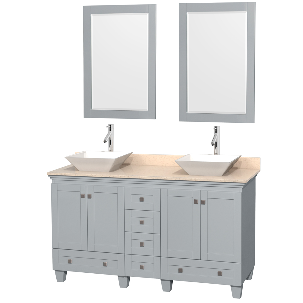 Wyndham Furniture Double Bathroom Vanity Porcelain Sink Mirrors