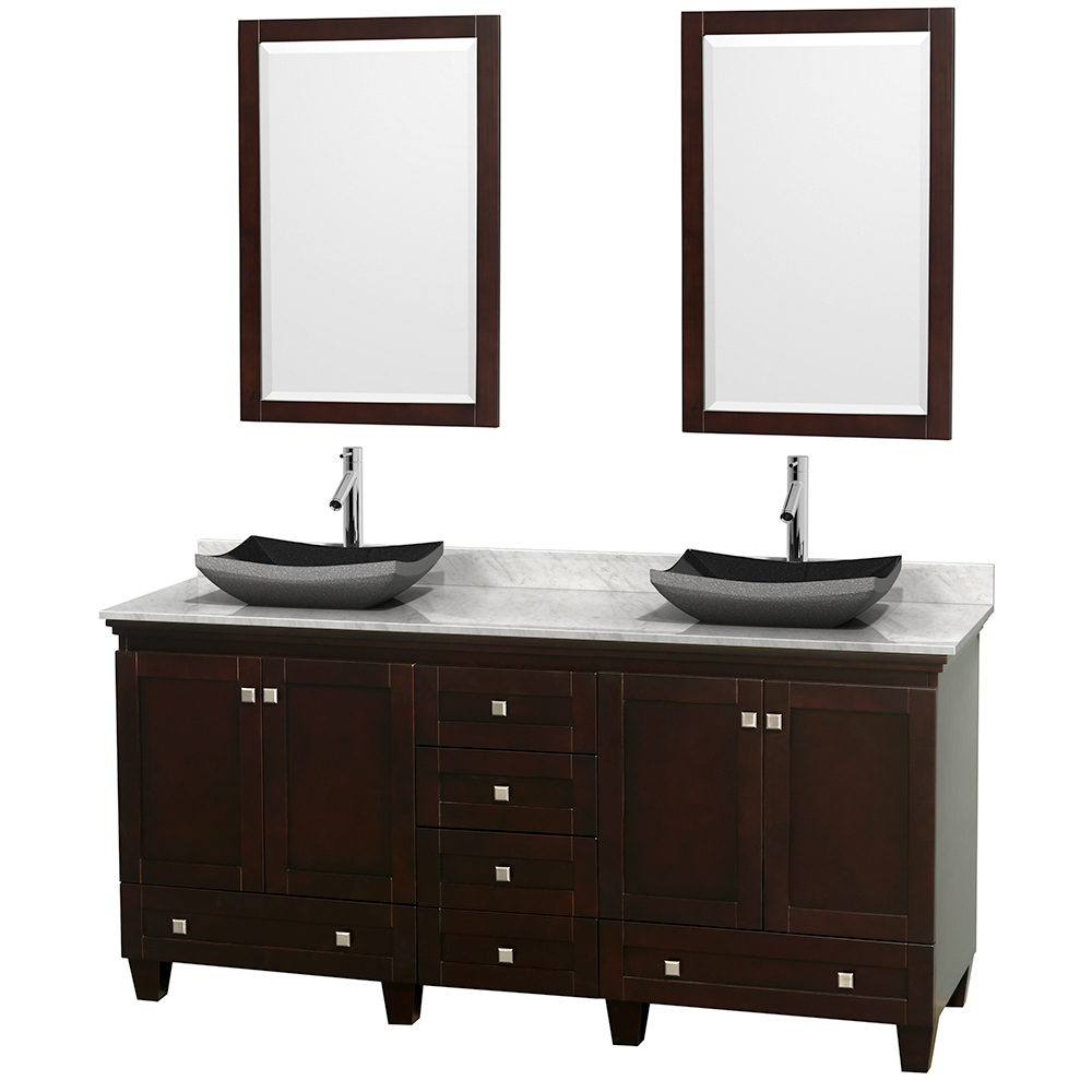 Bathroom | Granite | Wyndham | Marble | Vanity | Mirror | Double | White | Black