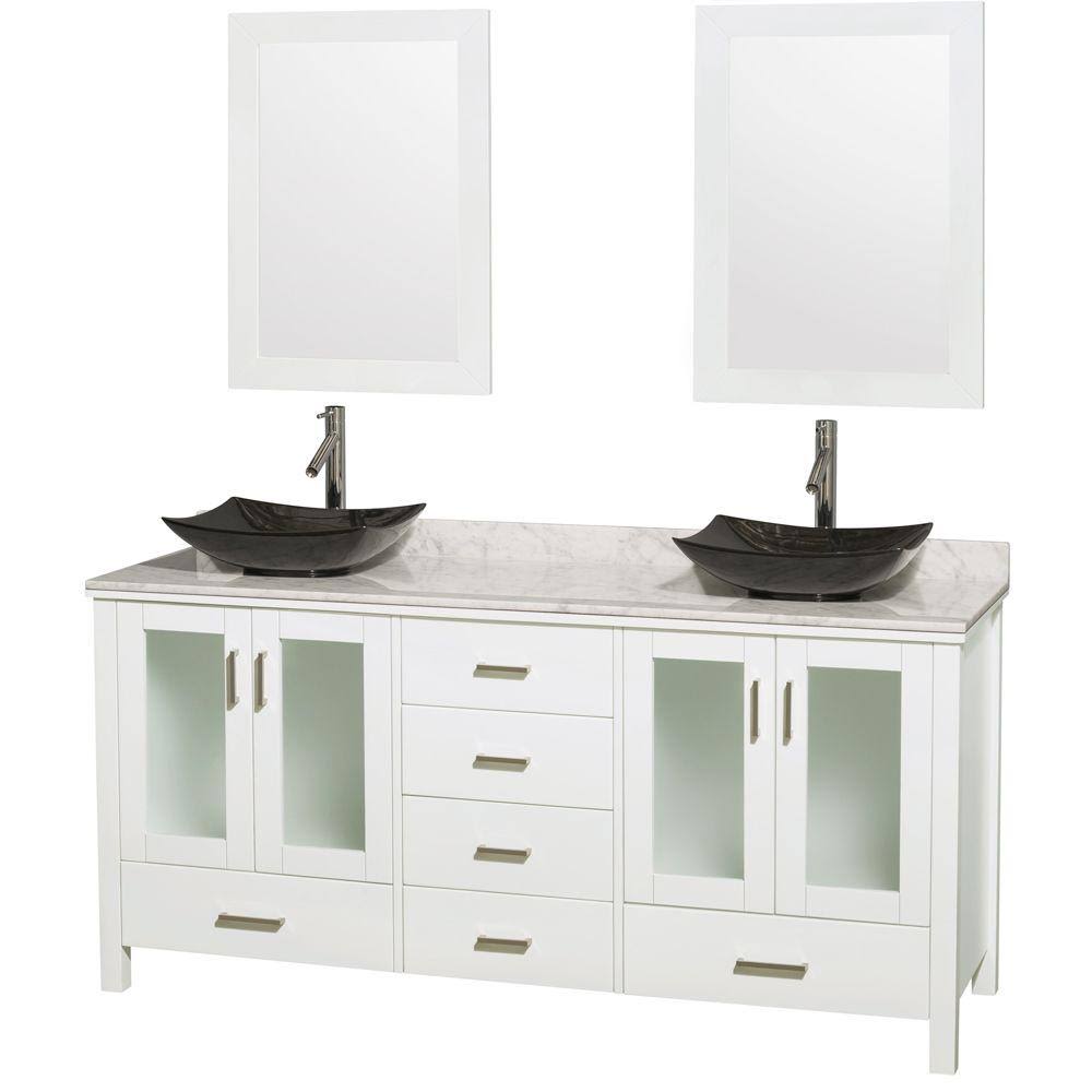 Wyndham Double Bathroom Vanity Top Granite Sink Mirrors