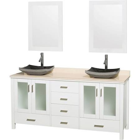 Bathroom | Granite | Wyndham | Marble | Vanity | Mirror | Double | Ivory | White | Black | Sink | Top