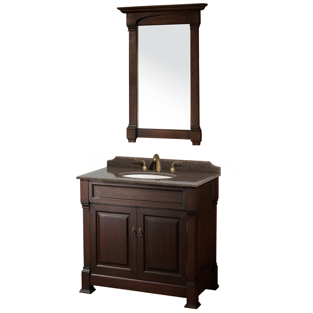Wyndham Furniture Bathroom Vanity Cherry Oval Mirror