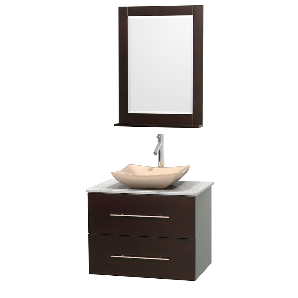 Bathroom | Wyndham | Marble | Vanity | Mirror | Single | Ivory | White