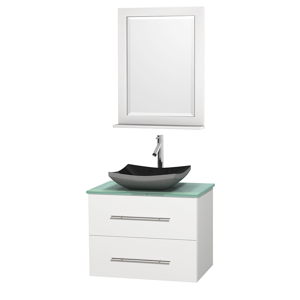 Bathroom | Wyndham | Granite | Vanity | Mirror | Single | Glass | Green | Black