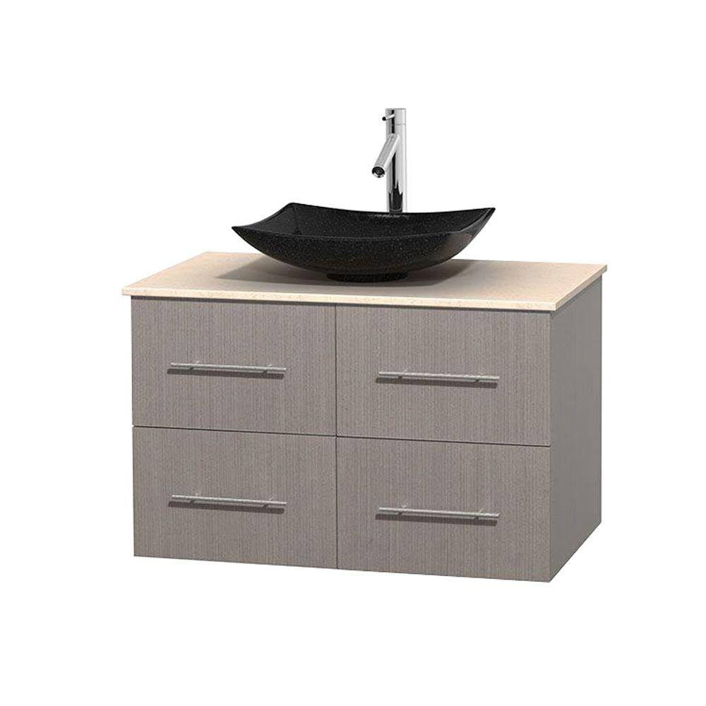 Bathroom | Granite | Wyndham | Marble | Vanity | Mirror | Single | Ivory | Black | Gray | No