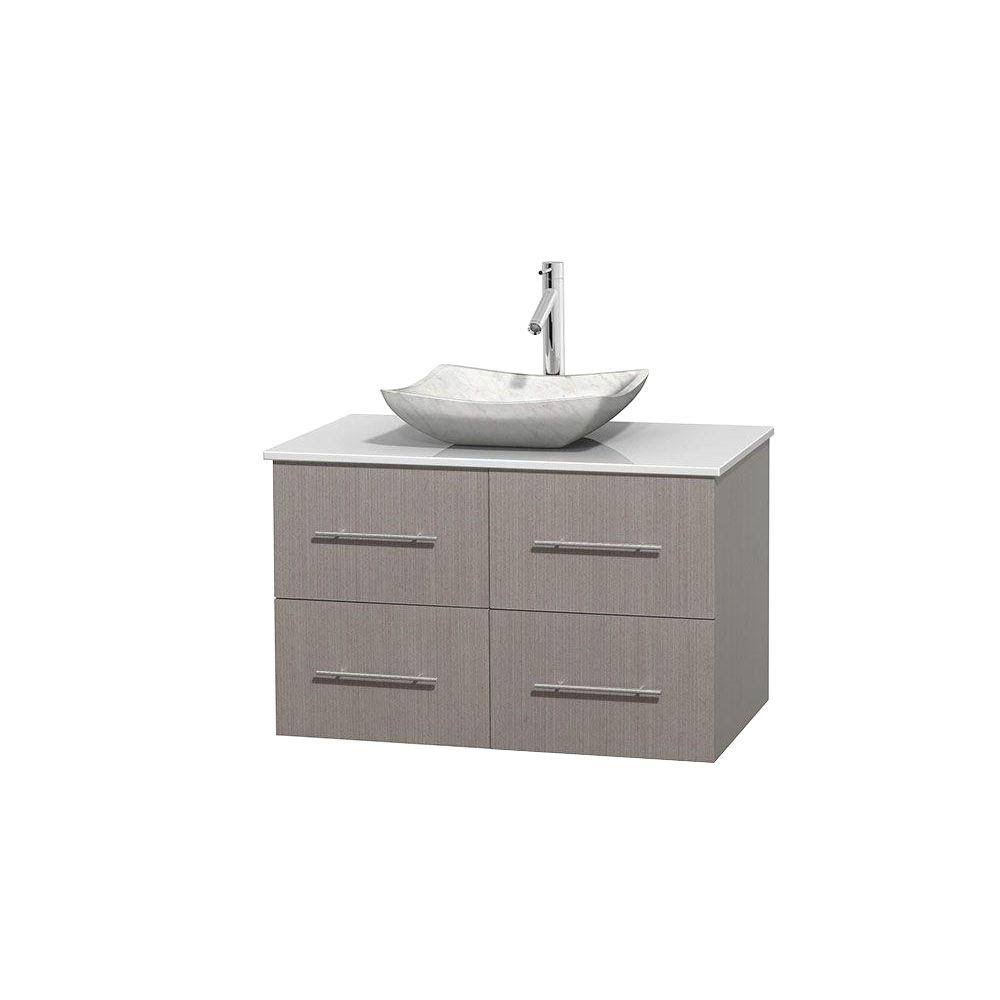 Wyndham Furniture Bathroom Vanity Oak Marble Sink