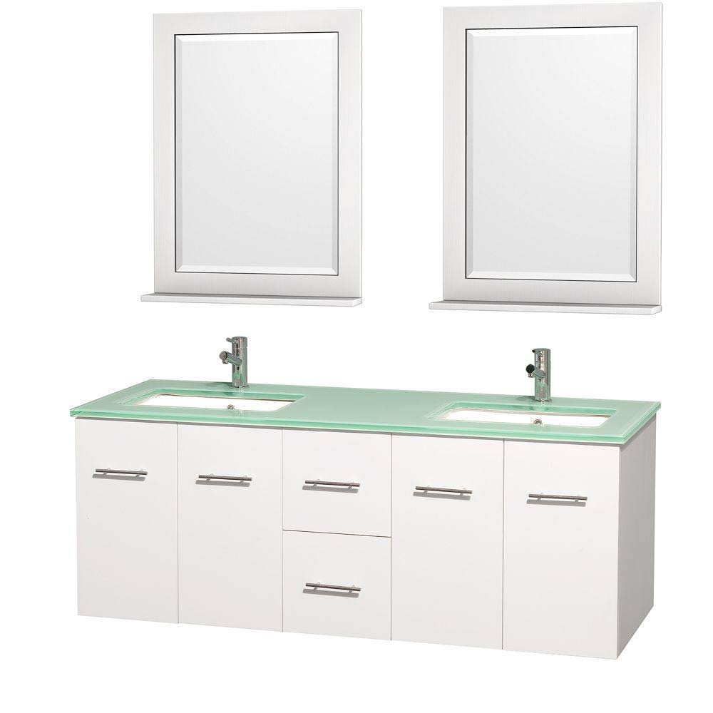 Bathroom | Wyndham | Vanity | Mirror | Double | Square | Glass | Green