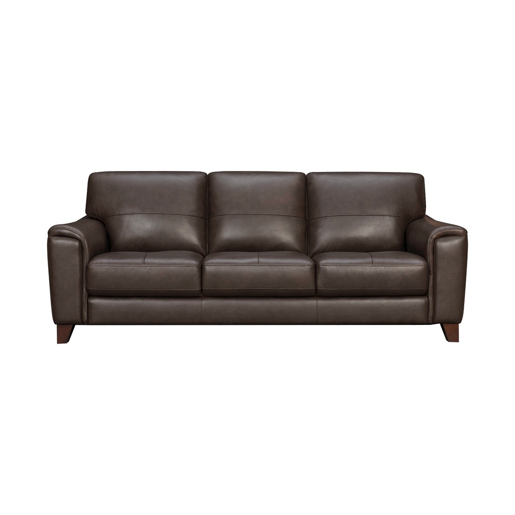 Bergen 87&quot; Espresso Genuine Leather Square Arm Sofa - Armen Living LCBE3ES