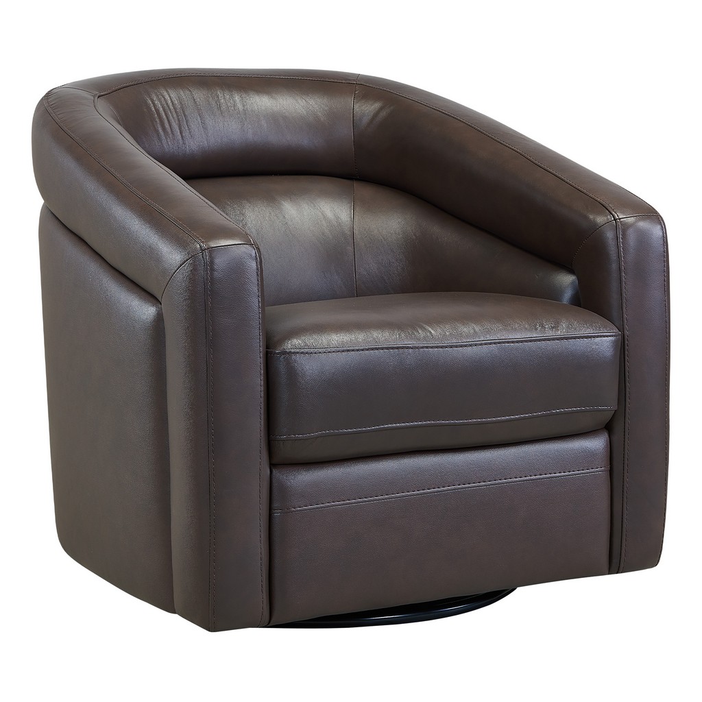 Armen Living Swivel Accent Chair Leather