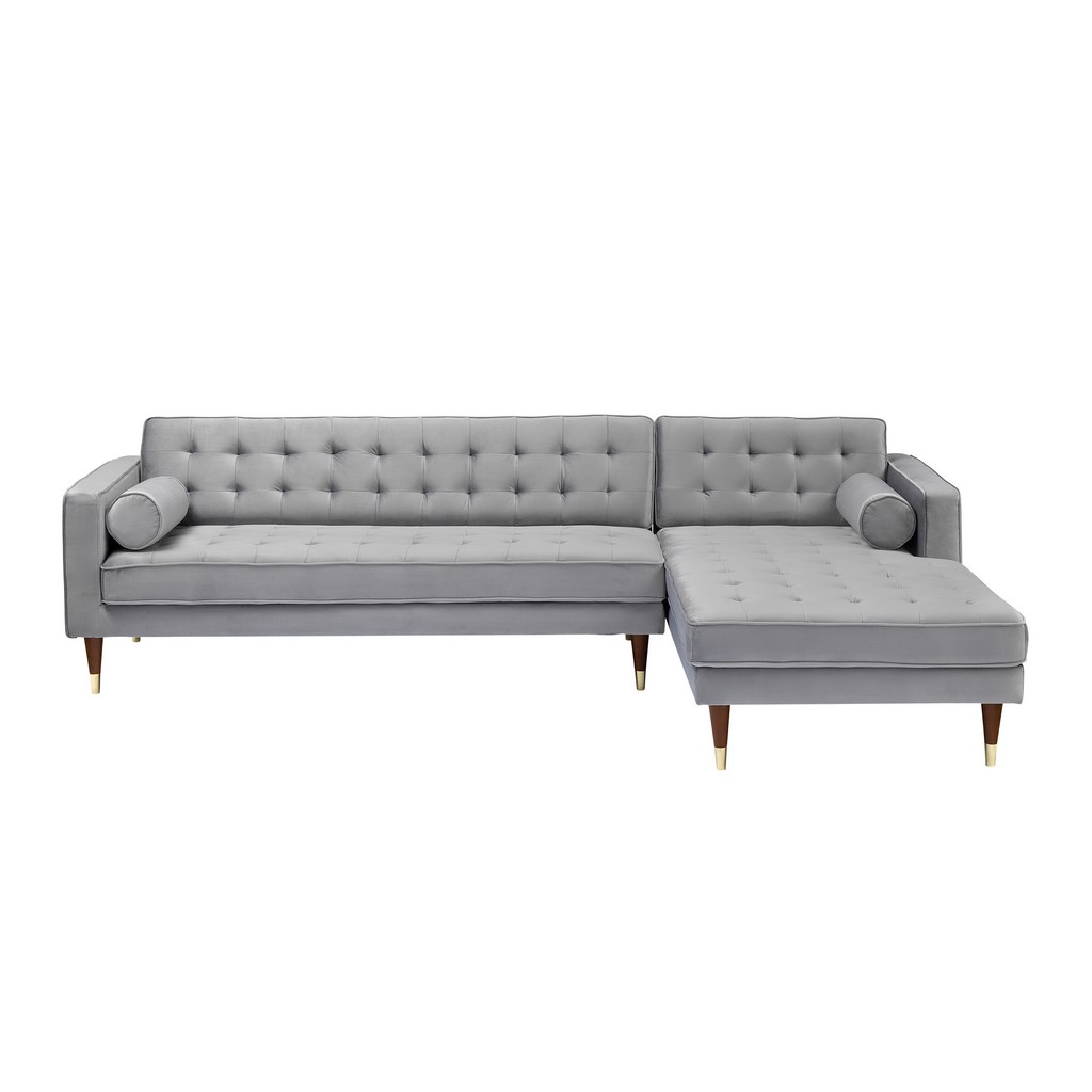 Velvet Right Sectional Sofa Armen