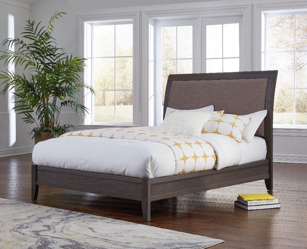 Modus Furniture Queen Upholstered Sleigh Bed Gray