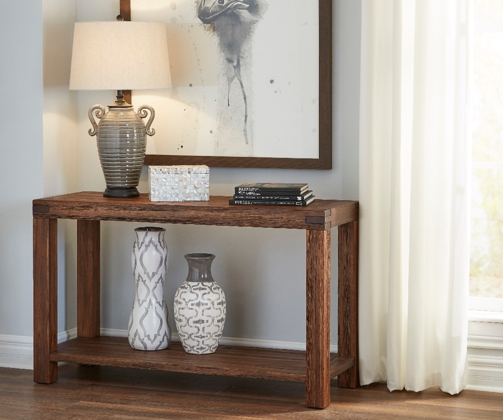 Meadow Solid Wood Console Table In Brick Brown - Modus 3f4123
