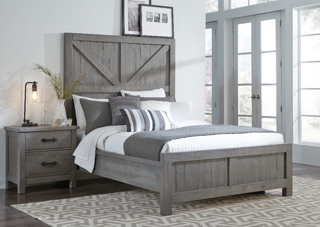 Modus Furniture Queen Panel Bed Gray