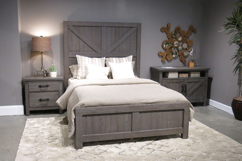 Modus California King Panel Bed Gray