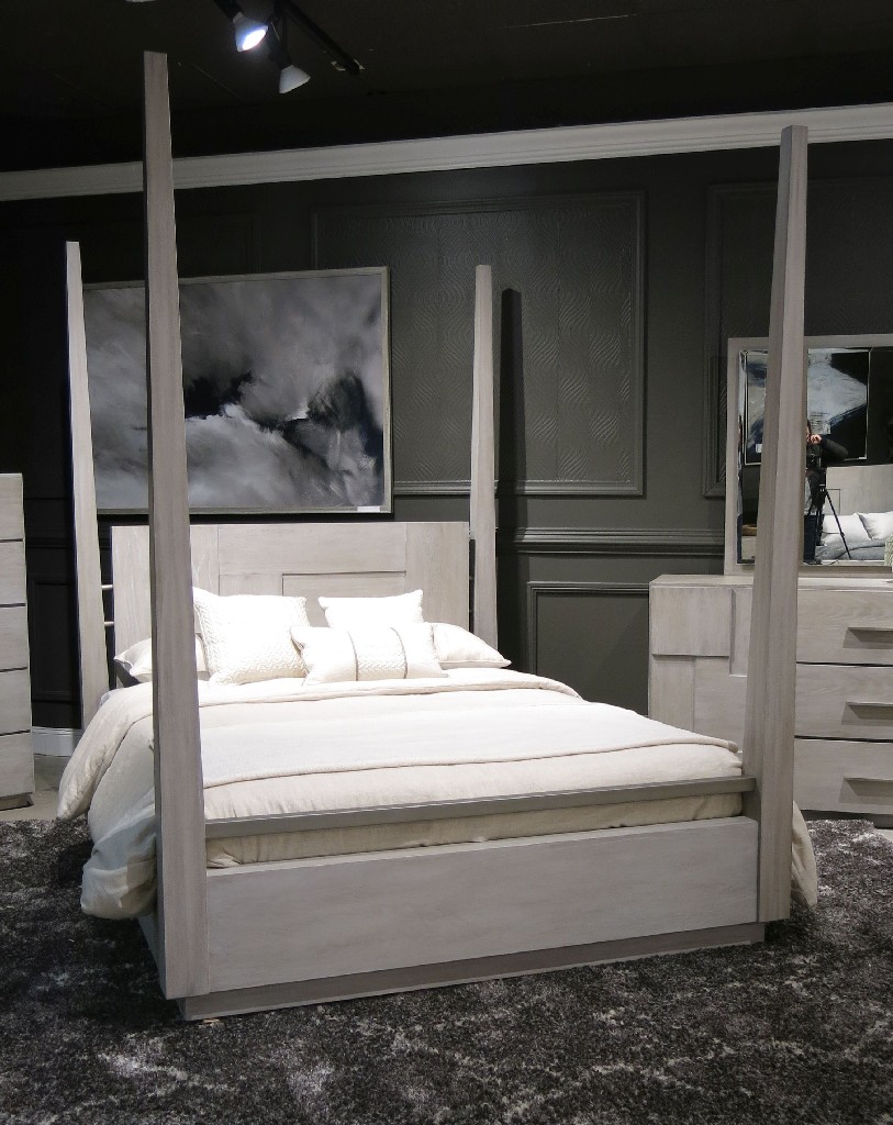 Modus Furniture King Poster Bed Cotton Grey