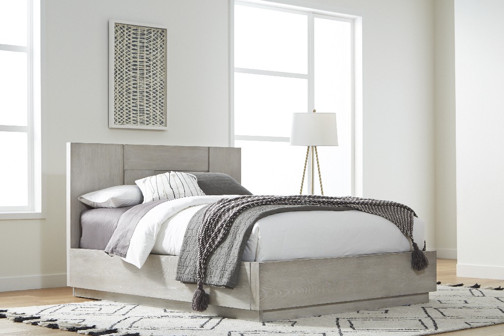 Modus Furniture Queen Panel Bed Cotton Grey