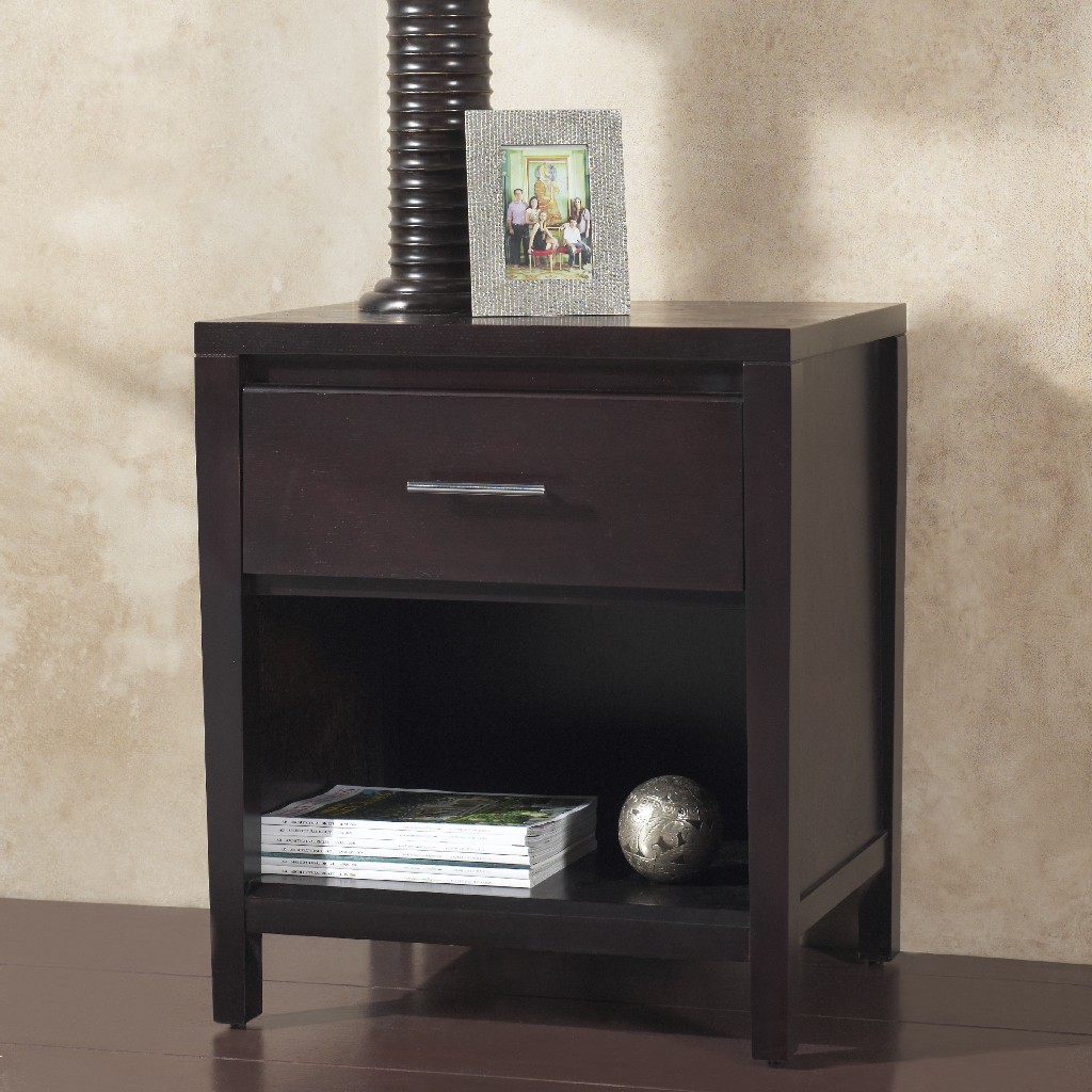 Picture of Nevis One Drawer Nightstand in Espresso - Modus NV2381