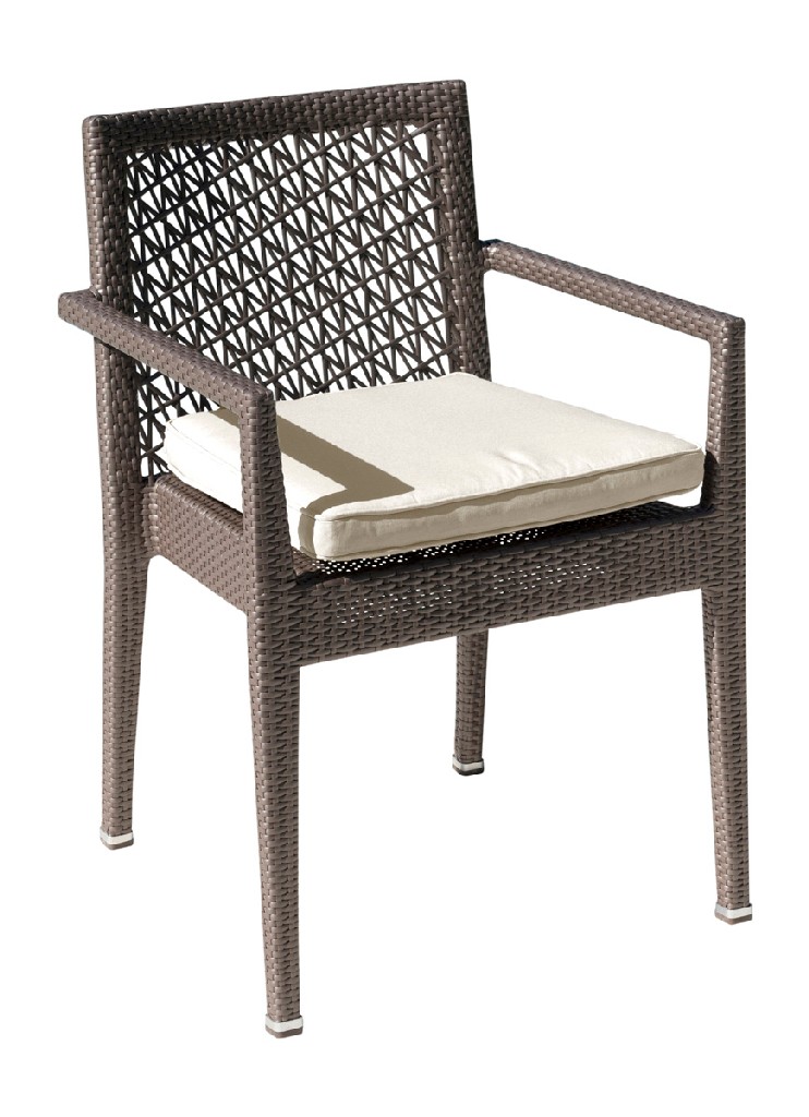 Panama Jack Maldives Stackable Armchair with Cushion - PJO-1801-GRY-AC-CUSH/SU-722 - Armchairs