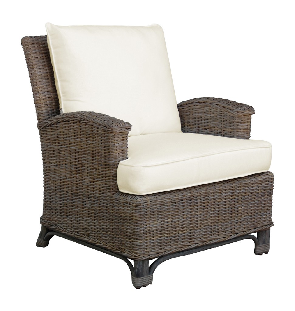 Panama Jack Exuma Lounge Chair with Cushions in Kubu Grey Sunbrella Canvas Heather Beige - Panama Jack Sunroom PJS-3001-KBU-LC/SU-705 - Lounge Chairs