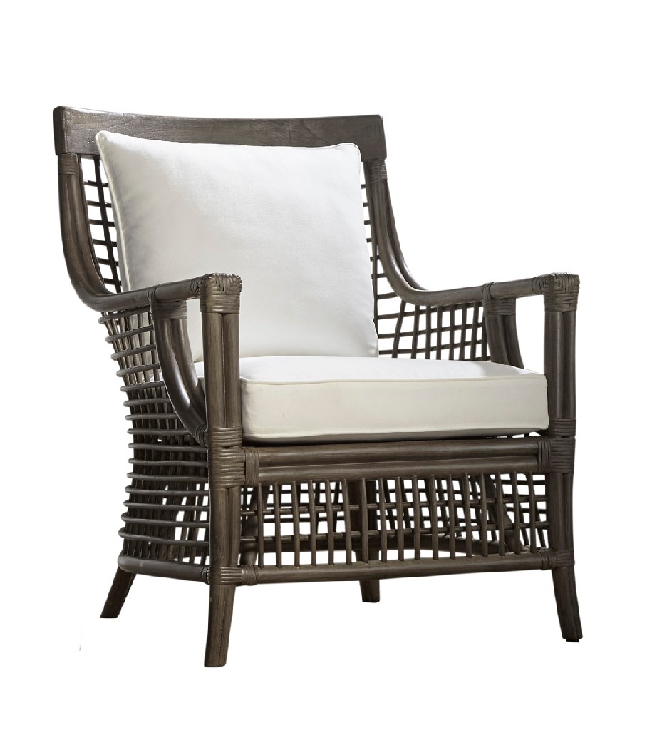 Panama Jack Millbrook Lounge Chair with Cushions in Kubu Grey Sunbrella Spectrum Daffodil - Panama Jack Sunroom PJS-7001-KBU-LC/SU-718 - Lounge Chairs