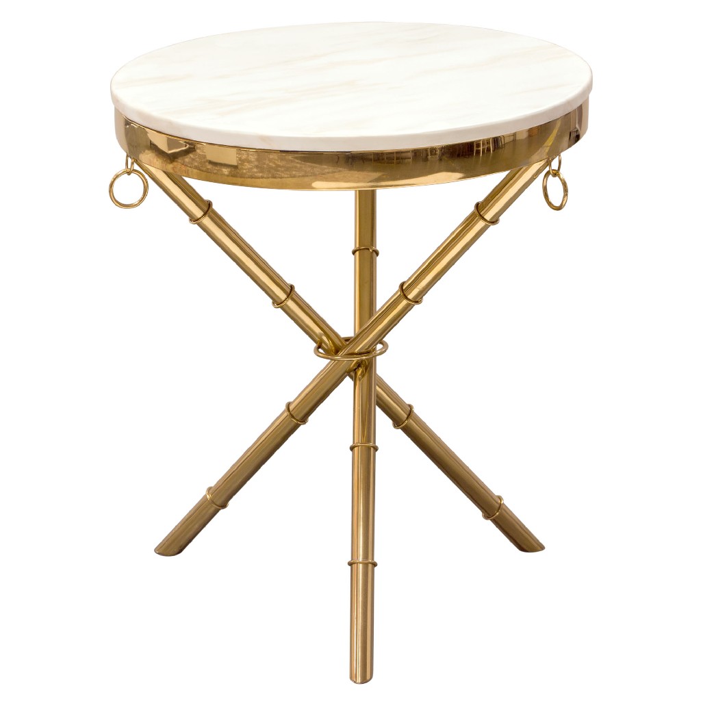 Diamond Sofa Round Accent Table Marble Top